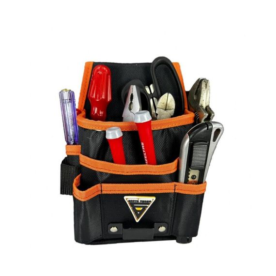 Сумка для инструментов электрика, черная, из прочного оксфордского материала, вместимость 10 кг, идеальна для мастеров и техников - фото 1