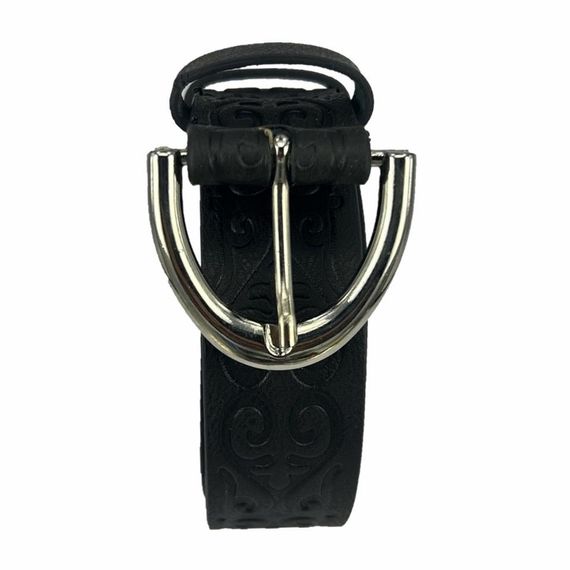 Vegan Deri Hll142 Kadın Kemer 100 Cm Desenli Siyah - fotoğraf 4