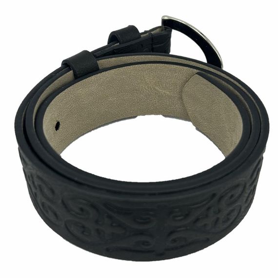 Vegan Deri Hll142 Kadın Kemer 100 Cm Desenli Siyah - fotoğraf 2