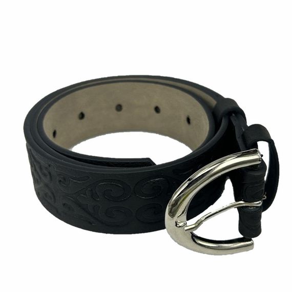 Vegan Deri Hll142 Kadın Kemer 100 Cm Desenli Siyah - fotoğraf 3