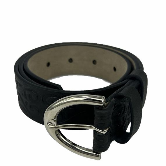 Vegan Deri Hll142 Kadın Kemer 100 Cm Desenli Siyah - fotoğraf 1