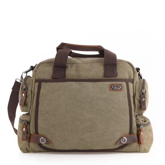 ÇÇS 31352 Canvas Shoulder Strap Briefcase Green - photo 1