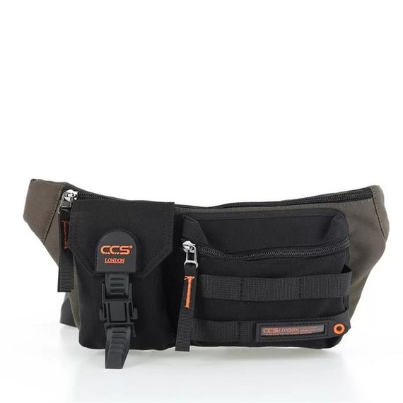 Сумка на пояс ÇÇS London зеленого кольору, розмір 24х15х5 см, з 1 зовнішнім та 2 внутрішніми кишенями для зручного доступу - фото 1
