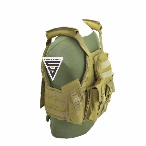 Тактический жилет AK47 из Кордуры, бежевый, универсальные карманы, регулируемые плечи, баллистические пластины, размер: один размер - фото 4