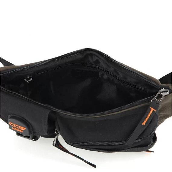 Сумка на пояс ÇÇS London зеленого кольору, розмір 24х15х5 см, з 1 зовнішнім та 2 внутрішніми кишенями для зручного доступу - фото 2