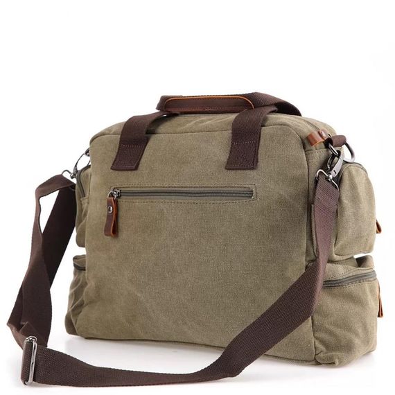 ÇÇS 31352 Canvas Shoulder Strap Briefcase Green - photo 5