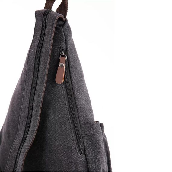 Мужская сумка через плечо ÇÇS 51397, черная, канвас, 1 основное отделение, регулируемые лямки, размеры: 29х38х13 см. - фото 4