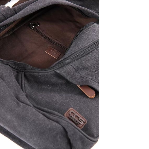 Мужская сумка через плечо ÇÇS 51397, черная, канвас, 1 основное отделение, регулируемые лямки, размеры: 29х38х13 см. - фото 5