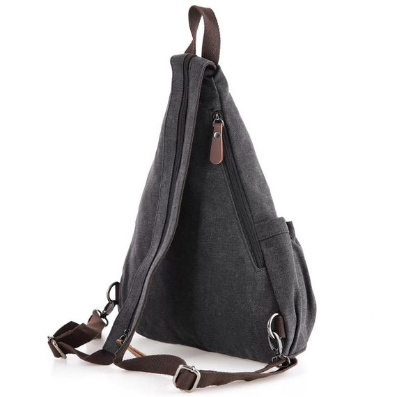 Мужская сумка через плечо ÇÇS 51397, черная, канвас, 1 основное отделение, регулируемые лямки, размеры: 29х38х13 см. - фото 3