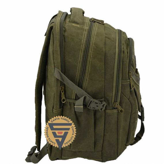 Ççs 51405 Su Geçirmez Kanvas Sırt Çantası Haki - fotoğraf 3