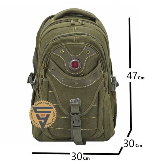 Ççs 51405 Su Geçirmez Kanvas Sırt Çantası Haki - fotoğraf 2