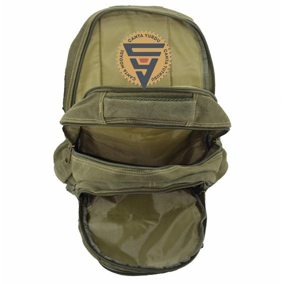 Ççs 51405 Su Geçirmez Kanvas Sırt Çantası Haki - fotoğraf 5