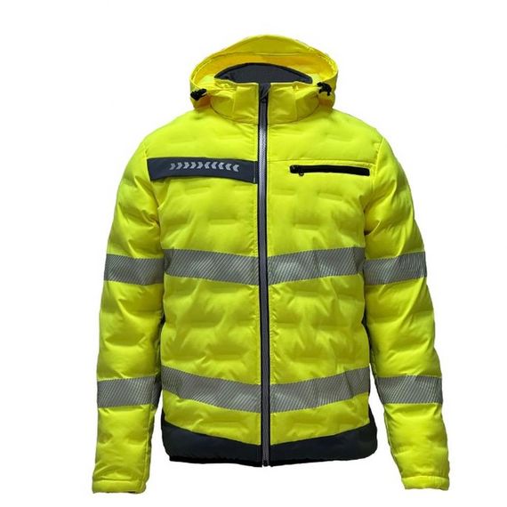 Флуоресцентный защитный термальный куртка с отражателями, высокий уровень видимости, водонепроницаемая, удобно для тяжелых условий работы, размер STD, желтый цвет - фото 1