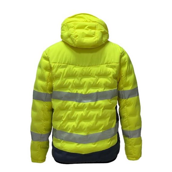 Флуоресцентный защитный термальный куртка с отражателями, высокий уровень видимости, водонепроницаемая, удобно для тяжелых условий работы, размер STD, желтый цвет - фото 2