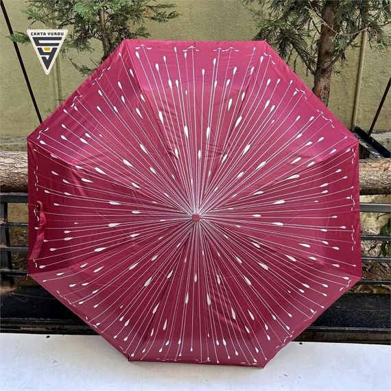 Marlux 711  Tam Otomatik Kadın Şemsiye Bordo - photo 5