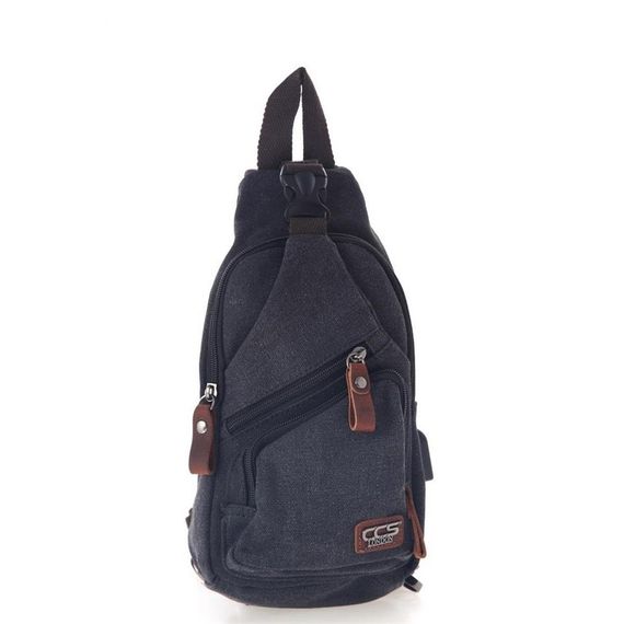 Ççs London 31470 Usb Aux Çıkışlı Kanvas Sırt Çantası Siyah - fotoğraf 1