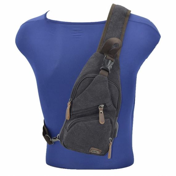 Ççs London 31470 Usb Aux Çıkışlı Kanvas Sırt Çantası Siyah - fotoğraf 5