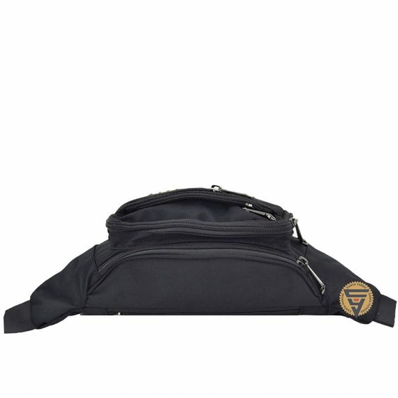 Чоловіча чорна сумка на пояс Ççs London 31391, з 3 кишенями на застібках, містка основна частина, підходить для різного використання - фото 2