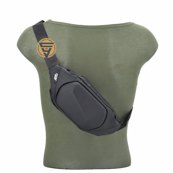 Сумка на пояс Ççs London 31349 чорного кольору, водонепроникний матеріал, місткий основний відділ, регульований пояс до 120 см - фото 4