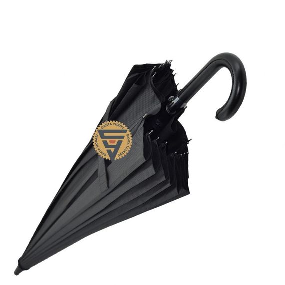 Marlux 24 Telli Baston Deri Sap Vale Şemsiye Siyah - fotoğraf 4