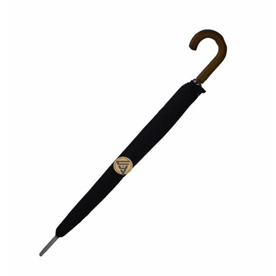 Marlux 16 Wire Walking Stick Wooden Handle Valet Umbrella Black - photo 3