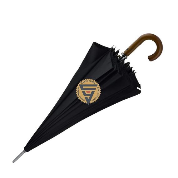 Marlux 16 Wire Walking Stick Wooden Handle Valet Umbrella Black - photo 5