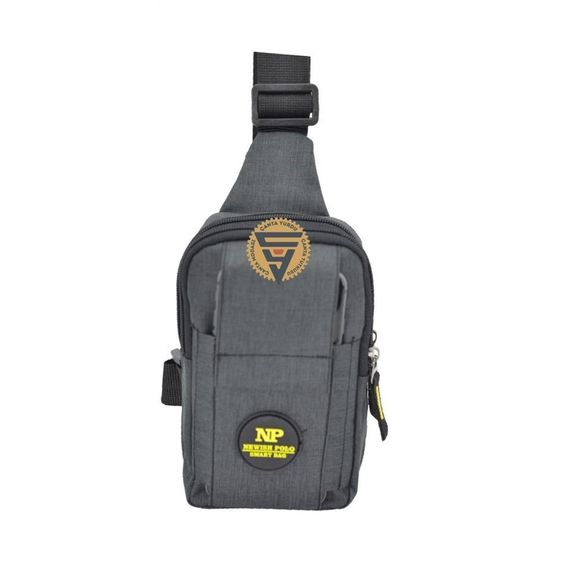 Newish Polo Minimal Kumaş Telefon Göğüs Çantası Siyah - fotoğraf 5