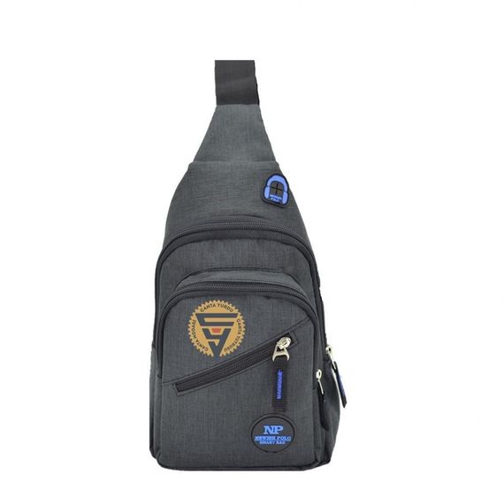 Сумка-пояс Newish Polo чорна, тканинна, місце для рюкзака та грудей, якісний матеріал, висота 30 см, ширина 18 см, глибина 8 см - фото 4