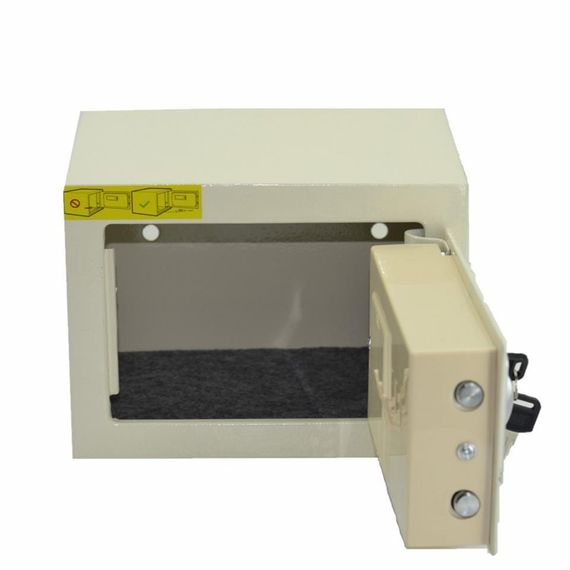 Elektronik Şifreli ve Kilitli Çelik Kutu Kasa 23x17 Krem - fotoğraf 5
