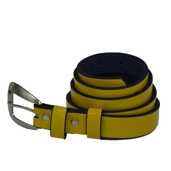 Vegan Leather Hll112 Patent Leather Women Belt 100 Cm Yellow - photo 1