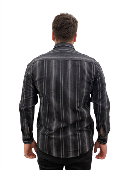 Мужская рубашка без карманов — A5246 — черная - фото 2