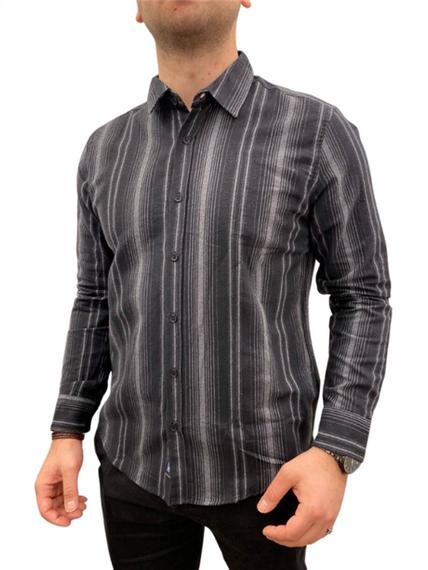 Чоловіча сорочка без кишень - A5246 - чорна - фото 1