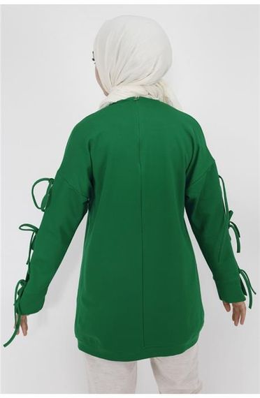 Akasya Fiyonk Detaylı Sweatshirt - 71106.111 - Benetton Yeşil - fotoğraf 5