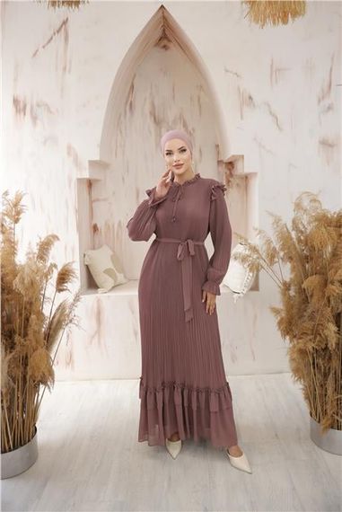 Платье из шифона с завязками на шее и талии, цвета лук, размеры 38-44, универсальный стиль для любого сезона - фото 4