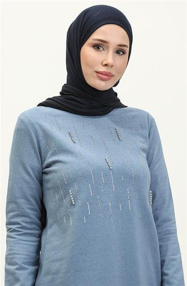 Спортивний комплект з довгою тунікою і малюнком у вигляді ліній, чоловічий, наявні розміри 38-46, колір: синій - фото 3