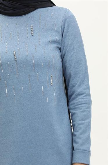 Спортивний комплект з довгою тунікою і малюнком у вигляді ліній, чоловічий, наявні розміри 38-46, колір: синій - фото 4