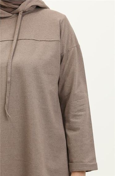 Спортивный костюм с капюшоном, базовый, элегантный, цвета визон, размеры 38-46 - фото 4