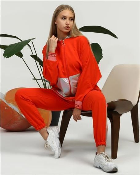 طقم رياضي مزدوج بزي تفصيل صوف و سُوَر - 70078.036 - برتقالي - صورة 3