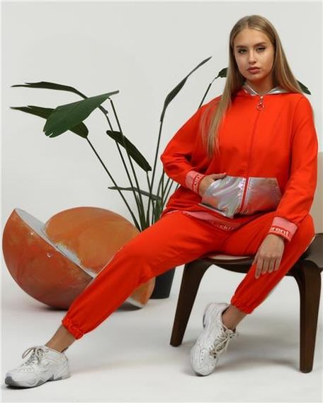 طقم رياضي مزدوج بزي تفصيل صوف و سُوَر - 70078.036 - برتقالي - صورة 2