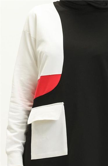 Новий чорний двокольоровий спортивний комплект з бічними кишенями і ribana, розміри 38-46 - фото 4