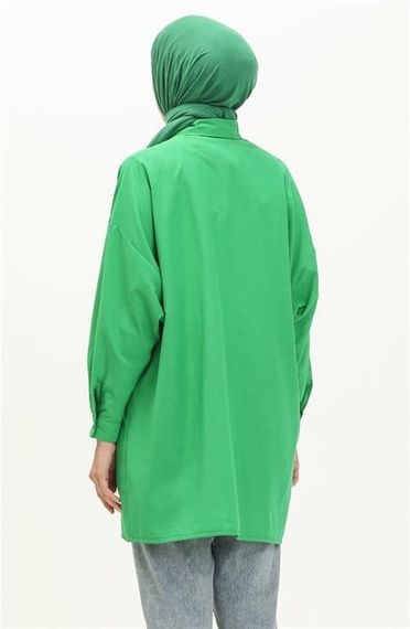 قميص أوزرايز بسيط بنمط بنيتون باللون الأخضر - صورة 5