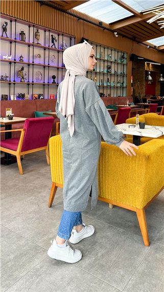 Hira Balon Kol Midi Boy Sade Basic Sweatshirt - 03031.017 - Antrasit - photo 4