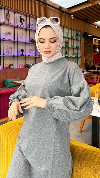 Hira Balon Kol Midi Boy Sade Basic Sweatshirt - 03031.017 - Antrasit - photo 2
