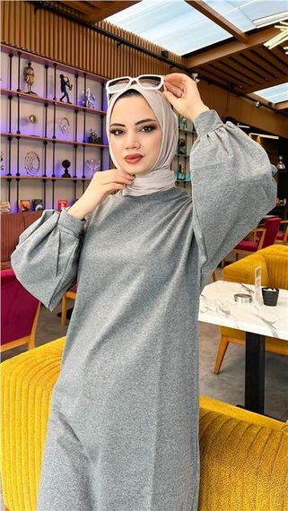 Hira Balon Kol Midi Boy Sade Basic Sweatshirt - 03031.017 - Antrasit - photo 3