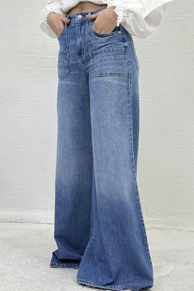 HIGH WAIST WIDE SPANISH WOMEN'S JEANS - photo 2