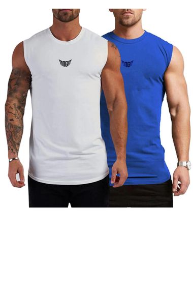 Erkek Nem Emici Hızlı Kuruma Atletik Teknik Performans Sporcu Sıfır Kol T-shirt MG-ATLET2