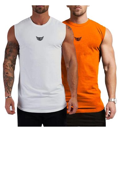 Erkek Nem Emici Hızlı Kuruma Atletik Teknik Performans Sporcu Sıfır Kol T-shirt MG-ATLET2