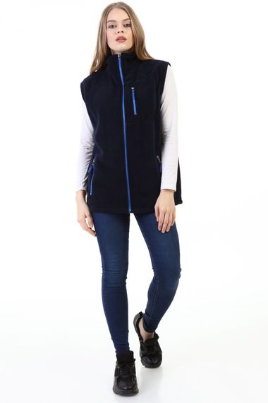 Store Kadın Polar Yelek Tam Fermuarlı Outdoor Spor Yelek 3cepli - fotoğraf 1