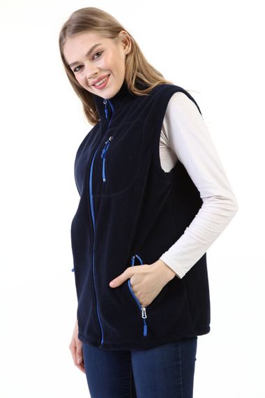 Store Kadın Polar Yelek Tam Fermuarlı Outdoor Spor Yelek 3cepli - fotoğraf 2
