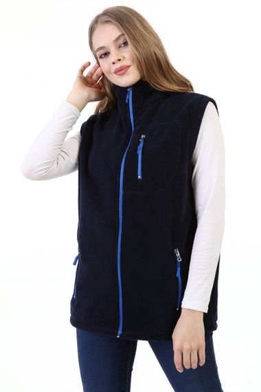 Store Kadın Polar Yelek Tam Fermuarlı Outdoor Spor Yelek 3cepli - fotoğraf 3